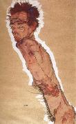 Egon Schiele Naked Self-portrait oil